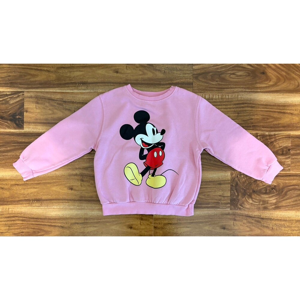 H&M Mickey Sweatshirt, Pink, Size 5/6
